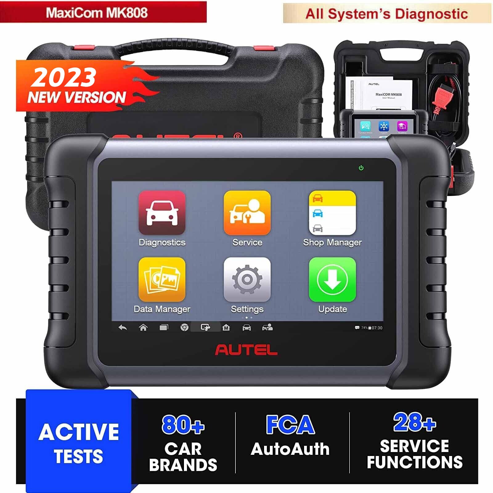 Autel MaxiCOM MK808Z Bi-Directional Full System Diagnostic Scanner with  Android 11 Operating System Upgraded Version of MK808/MX808